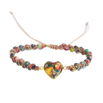 YGLINE Stone Bead Yoga Meditation Bracelet Healing Crystal Double Layer Natural Gemstone Beaded Relax Anxiety Bracelets for Women Men - color: green jasper