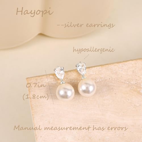 Pearl Earrings for Women:Gold Wedding Dangle Drop Earring Pearl Jewelry | 14K Gold Plated Pearl Drop Earrings for Women,Dainty Wedding Bride Earring Studs,Gold Dangle Drop Earring,Waterproof Jewelry - size: 1 pcs-8