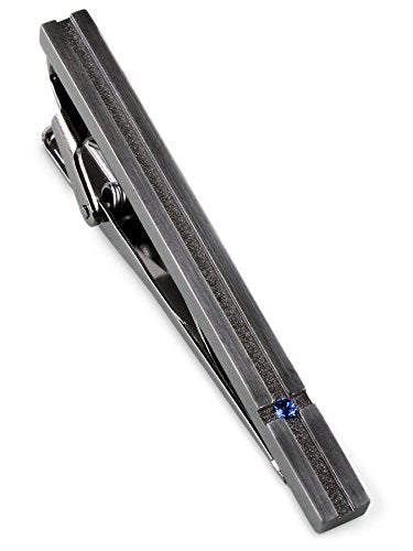[TAVARAT] Tie Clip Tie Clips for Men Black Silver Tie Bar Tie Pin Tps-032 - style: black silver blue