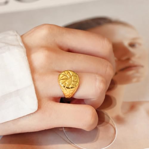 PCY Stainless Steel Gold Plated Men Women Band Ring - color: 18mm Gold YX