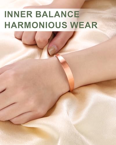 Pure Copper Bracelet – Copper Bracelet for Men & Women – 100% Solid, Raw & Uncoated Handmade Hammered Tibetan Cuff Bangle - color: Women's Minimalist Design & Fit Tiny Wrists-713