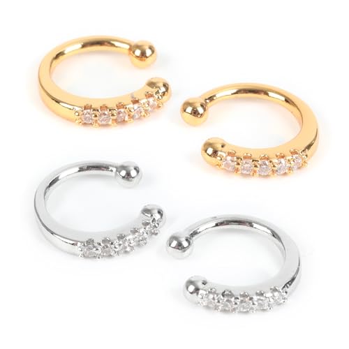 Women's Silver Earrings Fashion Jacket Stud Earrings Stacking Small Hoop Huggie Earrings Set for Multiple Piercing Everyday Ear Cartilage Earrings - color: Silver