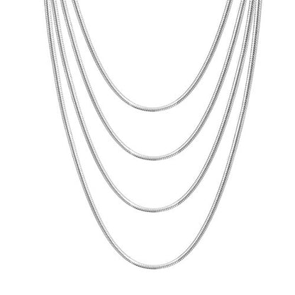 VNOX Stainless Stainless Steel 1mm Round Snake Chain Necklace for Women,Set of 4