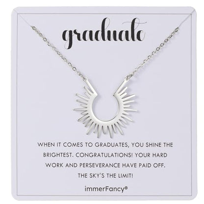 Gold Compass Charm Necklace for Women, Trendy Simple Dainty Inspirational Compass Butterfly Bow Knot Red Christmas Mug Sun Friendship Necklaces Graduation Gifts - style: Silver Sun