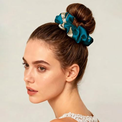 LILYSILK Silk Hair Scrunchies Ties for Frizz & Breakage Prevention 100% Mulberry No Damage Elastic Ponytail Holders, Gemini - color: Gemini