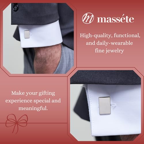Sterling Silver Cufflinks for Men Personalized with Engraved Initials or Name Gift for Men - Made in Italy - color: Rectangle