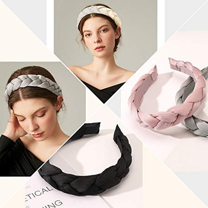 Headbands Women Hair Head Hands Braided Head Band Twist Hairbands for Girls Black Pink Gray White Hair Band - color: YHB-006