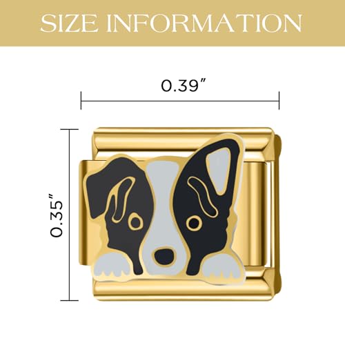 Stainless Steel Italian Charm Bracelet, 18 Link Starter Bracelet 9mm Charms | Italian Charm Bracelet with 9Pcs/20Pcs Charms and Opening Tools, Classic 9mm Modular Charm, Personalized Jewelry Gift - color: Random 20Pcs Gold