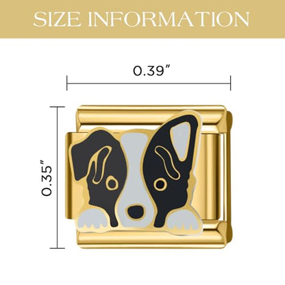 Stainless Steel Italian Charm Bracelet, 18 Link Starter Bracelet 9mm Charms | Italian Charm Bracelet with 9Pcs/20Pcs Charms and Opening Tools, Classic 9mm Modular Charm, Personalized Jewelry Gift - color: Random 20Pcs Gold
