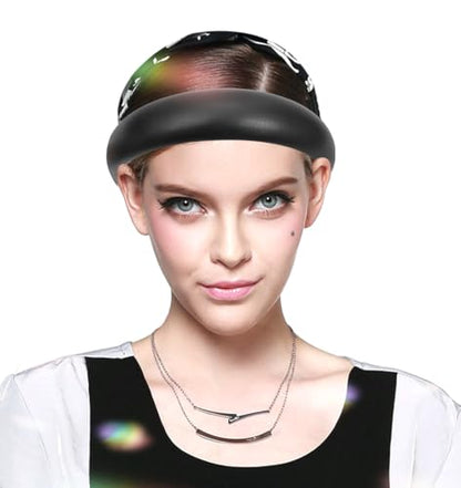 Black Leather Padded Headband Soft,Womens Dressy Hairband | Wide Headband,Trendy Styles,Stylish,Fancy,Comfortable,Daily,Prom,Party,Head Accessories