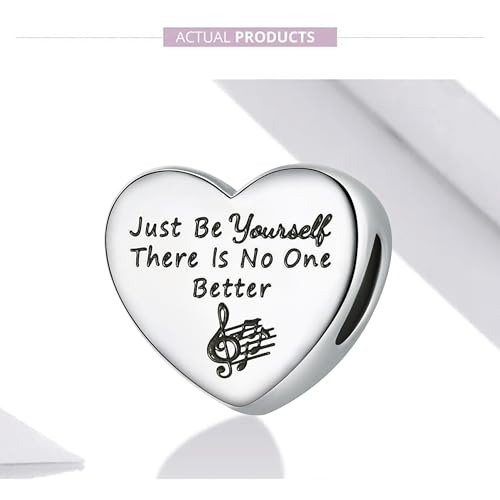 Heart Charm Fit for Pandora Charms Bracelet Inspirational Engraving Jewelry Personality Encouragement Gifts for Women - style: Love Heart Charms