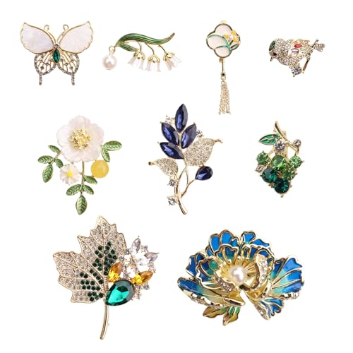 Rhinestone Brooches and Pins for Women Vintage, Lapel Crystal Decorative Pins Clips Clothing Backpacks Flower Butterfly Girls Gifts Animal Silver Wedding Jewelry