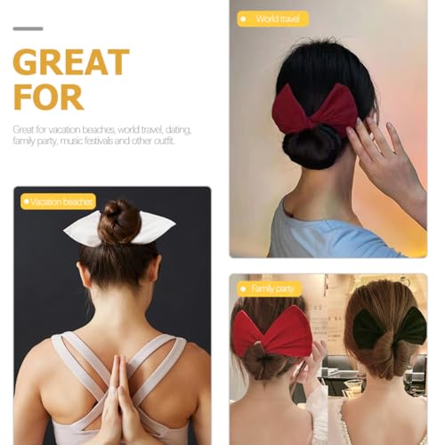 TEHAUX 5pcs Women’s Hair Bun Curler Set Twisted Bowknot Donut Hair Bun Maker Mixed Color for Updo and Daily Use