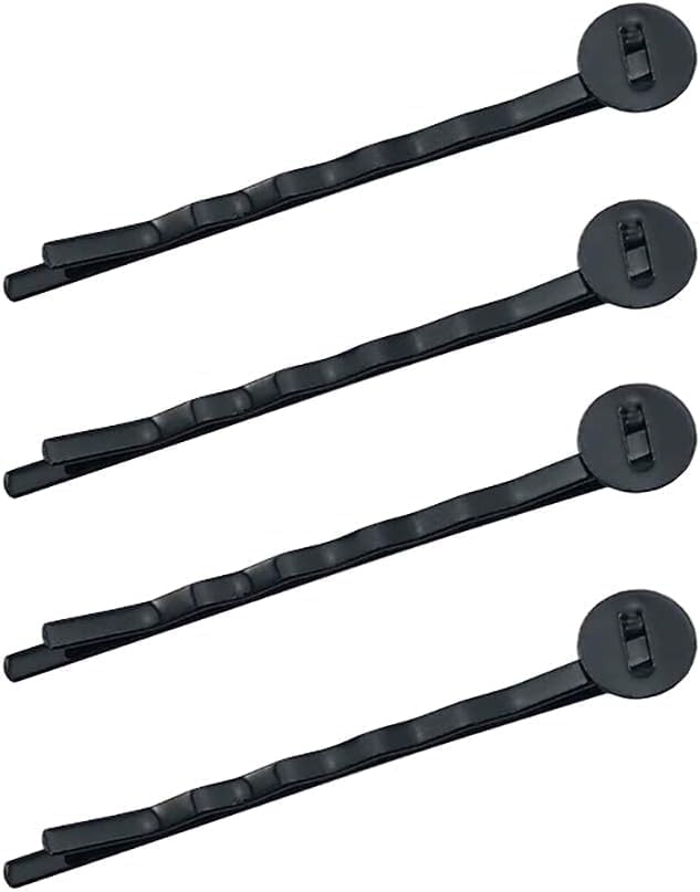 50 Pcs Hair Bobby Pins Hair Clips with Blank Round Tray Hair Pins Hairpin Cabochons Bases Hair Styling Pins for DIY Crafts Hair Accessories（Black）