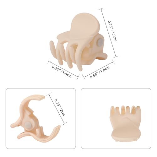 YOHAMA 36Pcs Beige Mini Hair Claw Clips for Women&Girls, Strong Bangs Clips | Durable Strong Springs, Great Grip, Thick Plastic, Non-non-Pulling or Snagging, Holder Tightly, Multifunction, Holiday Gifts - color: Beige-1.4cm