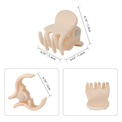 YOHAMA 36Pcs Beige Mini Hair Claw Clips for Women&Girls, Strong Bangs Clips | Durable Strong Springs, Great Grip, Thick Plastic, Non-non-Pulling or Snagging, Holder Tightly, Multifunction, Holiday Gifts - color: Beige-1.4cm