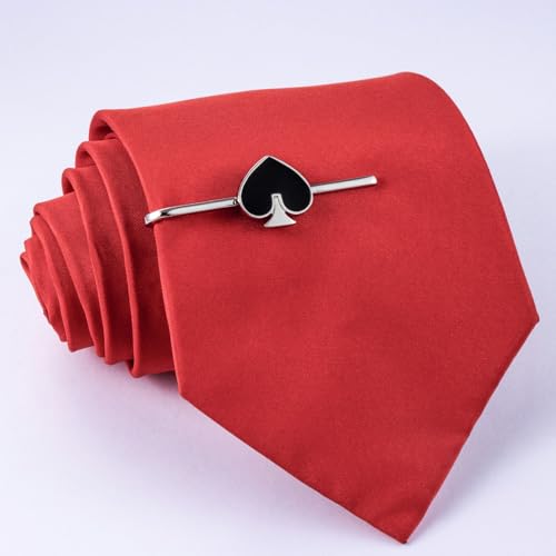 HAWSON Various Tie Clips for Men Unique, Funny Novelty Mens Tie Bar, Personalized Tie Pins for Men, Theme Wedding Party Gifts - style: Spade