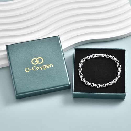 Tennis Bracelet for Women - 14K Gold Plated Heart Cubic Zirconia Bracelet, Dainty Trendy Anniversary Birthday Christmas Jewelry Gift for Her - color: White Gold (5.9-6.5 Inches)