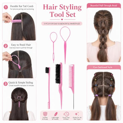 2056 Pcs Hair Accessories for Girls Gift Set, Colorful Elastic Rubber Bands Hair Ties with Mini Hair Clips, Toddler Ponytail Holders and Styling Tools