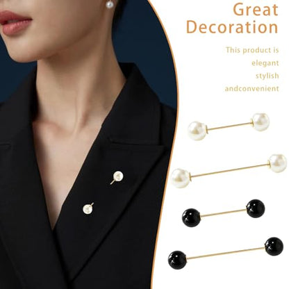 6PCS Artificial Pearl Brooch Pins for Women | Clothes Scarf Cardigan Shawl Decorative Pin, Shirt Sweater Clips, Retro Sweater Shawl Clips, Faux Crystal
