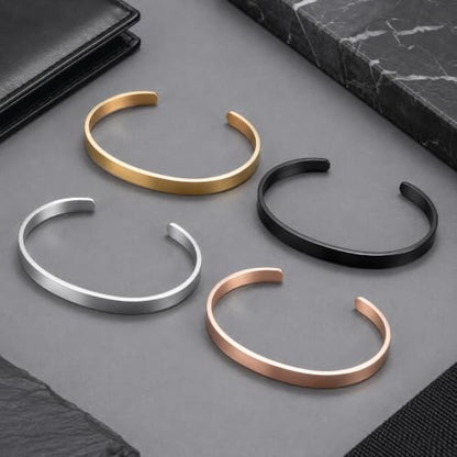 Stainless Steel Mens Cuff Bracelet-Open Metal Cuff Bangle Bracelets for Men,Mens Bracelet Jewelry Gift - color: gold