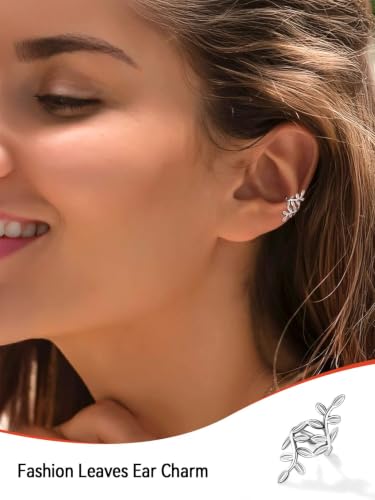 FaithHeart Sterling Silver Ear Cuff Earrings for Women Non Piercing | Hypoallergenic S925 Pure Silver Ear Cuff, Cilp on Cartilage Earrings Adjustable Fake Earrings, Lightweight Ear Cuffs - color: Silver