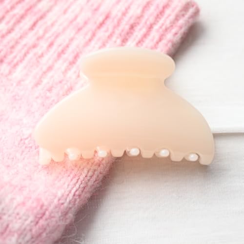 Handmade Celluloid Acetate French Design Barrettes Tortoise Shell Claws Hair Claw Luxury Fashion Accessories Hair Clip for Women (cream white) - color: cream white
