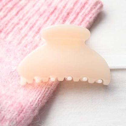 Handmade Celluloid Acetate French Design Barrettes Tortoise Shell Claws Hair Claw Luxury Fashion Accessories Hair Clip for Women (cream white) - color: cream white