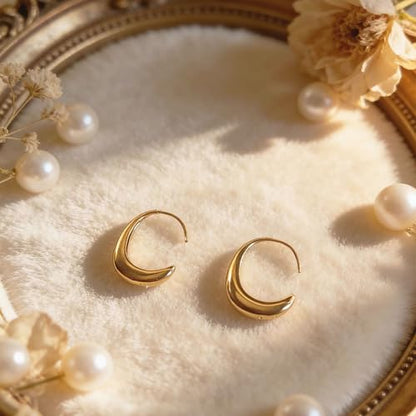 Earrings for Women, Saguine Chunky 14K Gold Plated Hoop Earrings Trendy | Chunky Earring, Big Large U-Shape Drop Twist Dangle Statement Stud Hoops Earrings, Jewelry for Women Gifts - style: Drop