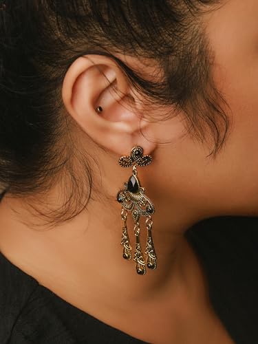 Christmas Halloween Red Heart Shaped Pattern Alloy Earrings, Gothic Antique Style Jewelry for Women - style: Earrings R23-010