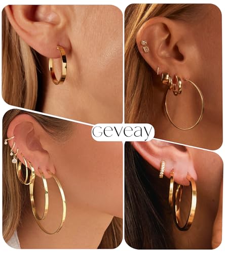 Lightweight 925 Sterling Silver Post Hoop Earrings for Women | 3mm Wide Hypoallergenic Thin Large Hoop Earrings for Women Gift 30/40/50/60mm - size: 60mm Gold