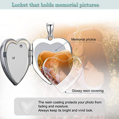 SOULMEET 10K 14K 18K Solid White Gold/Silver Minimalist Style/Infinity Sunflower Heart/Oval Locket Necklace That Holds 1 or 2 Pictures Personalized Photo Locket Necklace Letters Engraving - style: D-Infinity sunflower locket+photo