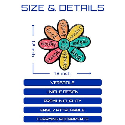 Enamel Pins, Cute Pins for Backpacks, Hat Pins, Novelty Brooch Pins, Backpack Pins, Lapel Pins for Men, Women, Girls, Boys. For Lanyard, Bags, Hats, Caps, Clothing - color: Inspirational Flower