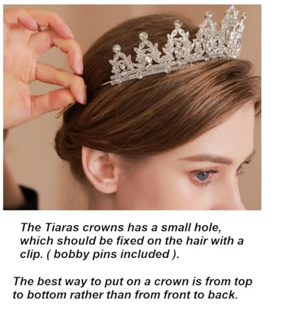 Kamirola - Queen Crown and Tiaras Princess Crown for Women Crystal Headbands for Bridal, Princess for Wedding and Party - color: Gold White