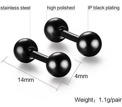 Tanyoyo 4mm Surgical Stainless Steel Ear Piercing Studs Earrings sets 5-6 Pair Mixed Colors High Polished 16G ¡­ - style: 5 Color