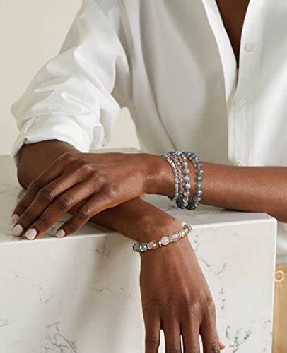 Noessla Beaded Boho Stretch Bracelet Colorful Stackable Crystal Beads Bracelets Trendy Costume Jewelry Mothers Day Gifts for Women - color: 21-Grey