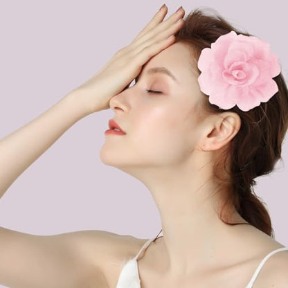 4.33" Soft Pink Flower Hair Clip | Lightweight Elegant & Perfect for Weddings, Parties or Daily Wear. Add a Feminine Touch to Hairstyles, Dresses, Hats & Accessories | Durable & stylish design - color: Light Pink