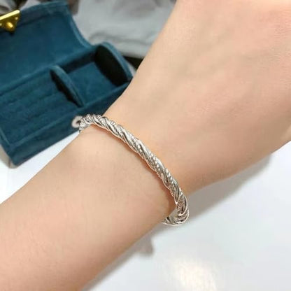 925 Sterling Silver Bangles For Women Handmade Silver Bangles Open Adjustable Bangle Bracelets For Women Silver Open Cuff Bracelets Stackable Wrap Bangles Festival Jewelry Gifts - color: Style 21