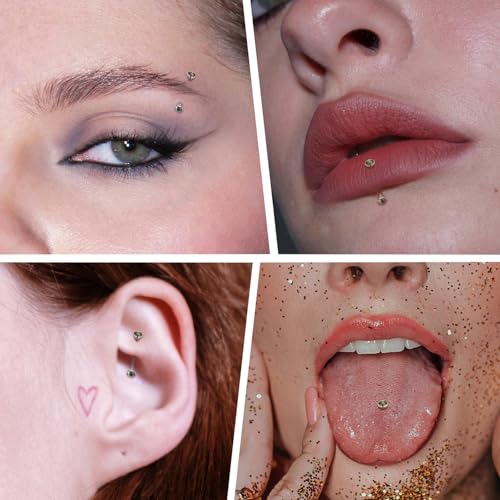 G23 Titanium Eyebrow Piercing Jewelry Eyebrow Rings Curved Barbell 16G Eyebrow Belly Button Ring Navel Rings Rook Daith Earrings Lip Ring Eyebrow Jewelry 6mm-12mm - color: 2PCS,Disc Shape Moss Agate,Gold