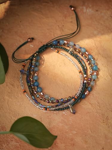 Bohemian Bead Stacked Bracelet, Vintage Multi-Layer Bracelet, Gift for Her - style: Bracelet R17-024