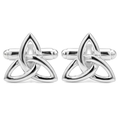 Alexander Castle Men's Cufflinks 925 Sterling Silver Celtic - 15mm x 14mm Celtic Trinity Cuff Links with Jewelry Gift Box