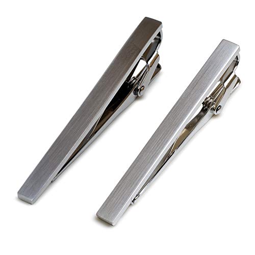 [TAVARAT] Tie Clip Tie Clips for Men Black Silver Tie Bar Tie Pin Tps-043 - style: 2set