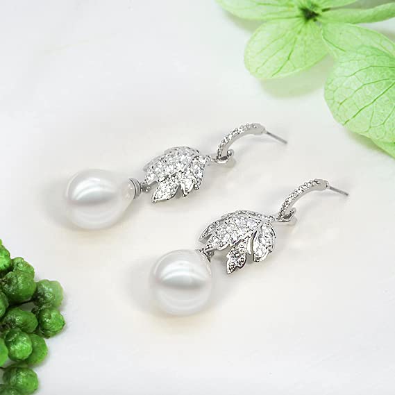 Earrings Holy Stud Earrings for Girls/Women, Sliver Gold Wedding Earrings for Bridesmaids - color: Pearl|Silver