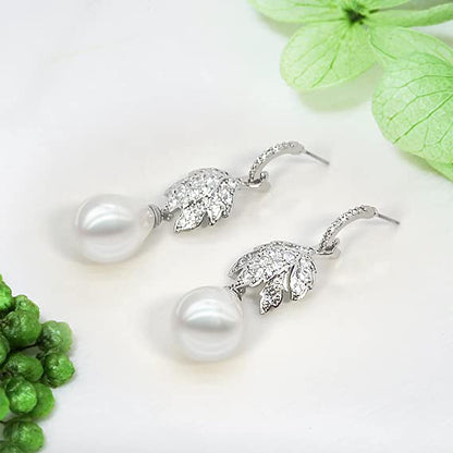 Earrings Holy Stud Earrings for Girls/Women, Sliver Gold Wedding Earrings for Bridesmaids - color: Pearl|Silver