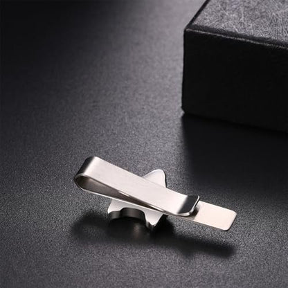 Mens Viking Cufflinks and Tie Clip: Norse Viking Tuxedo Shirt Cuff Links and Cool Tie Clip Shirt Accessories for Business Valentines Christmas Birthday - style: Wolf Head Tie Clip