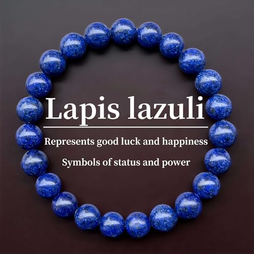 Amethyst Bracelet for Women Men, Elegant Handmade Natural Gem Stone Round Beaded Stretch Elastic Adjustable Healing Bracelets 8mm Gifts - color: AL-0232, size: Medium