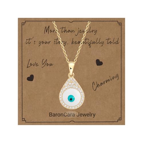 2 PCs Gold Plated Necklace Set for Women - Non Tarnish Jewelry Gift with Fashion Design - style: Evil Eye 2