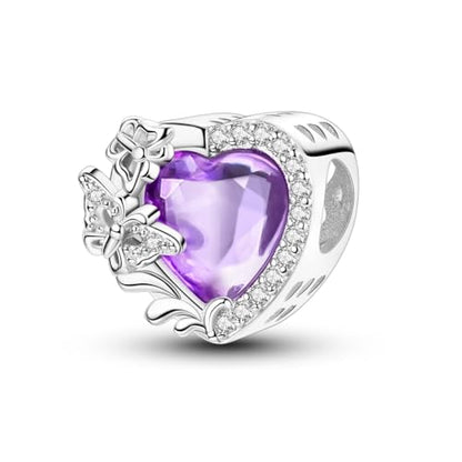 NARMO 925 Sterling Silver Charm Bead for Bracelets Silver Charms for Women - color: Butterfly Love