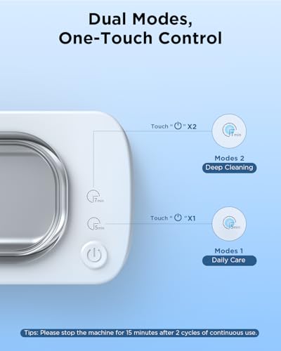 Ultrasonic Jewelry Cleaner Machine: 48KHz Ultra Sonic Cleaner for Jewelry,Eyeglass,Rings,Watch Band,Dentures,with Dual Cleaning Modes,350ML 304 Stainless Steel Tank,Gift for Wife,Mom,Daughter - color: White