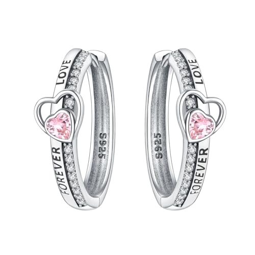 Floral Hoop Earrings 925 Sterling Silver with 14K Gold Plating – Lightweight CZ Flower Hoops | Hypoallergenic Jewelry for Women | Gift Box + Polishing Cloth - color: 22mm FOREVER LOVE earrings
